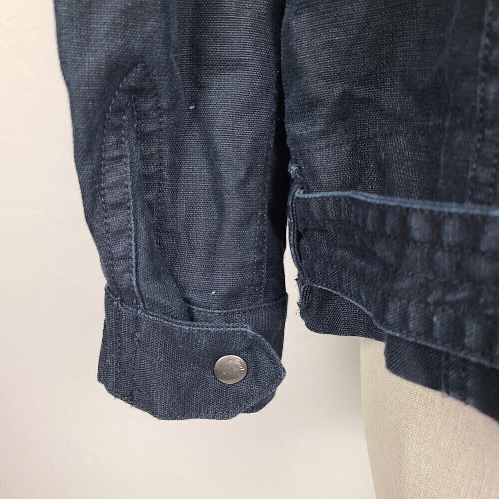 Wilfred Free Moto Jacket XS Black Linen Blend Canvas Snap-Front Utility … - Picture 7 of 9